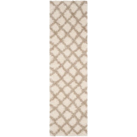 Safavieh 3 x 5 ft. SGD-Dallas Shag Rectangle Machine Made Rug Ivory & Beige SGDS258B-3